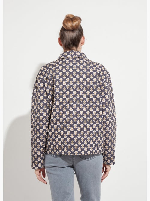 Chaqueta acolchada estampada con botones - Afibel - Kiabi