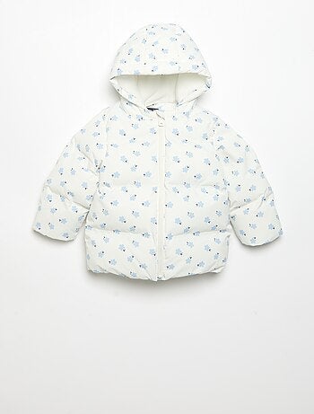 Chaqueta acolchada estampada con capucha