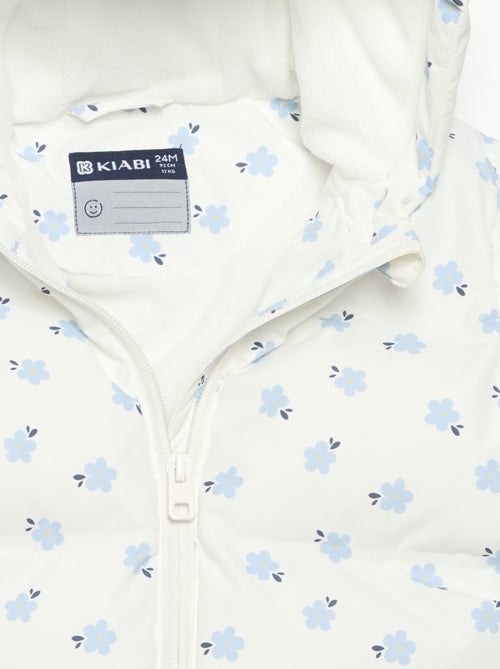 Chaqueta acolchada estampada con capucha - Kiabi