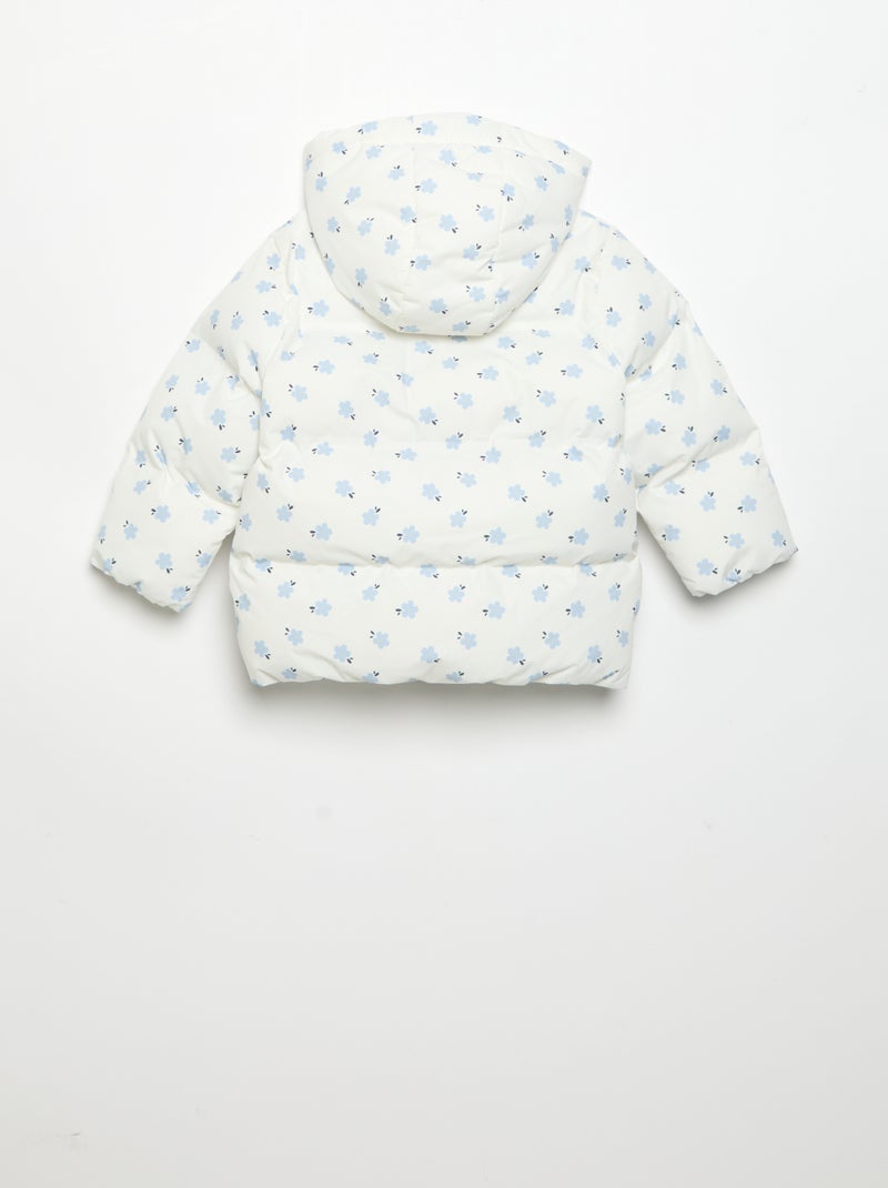 Chaqueta acolchada estampada con capucha Azul - Kiabi