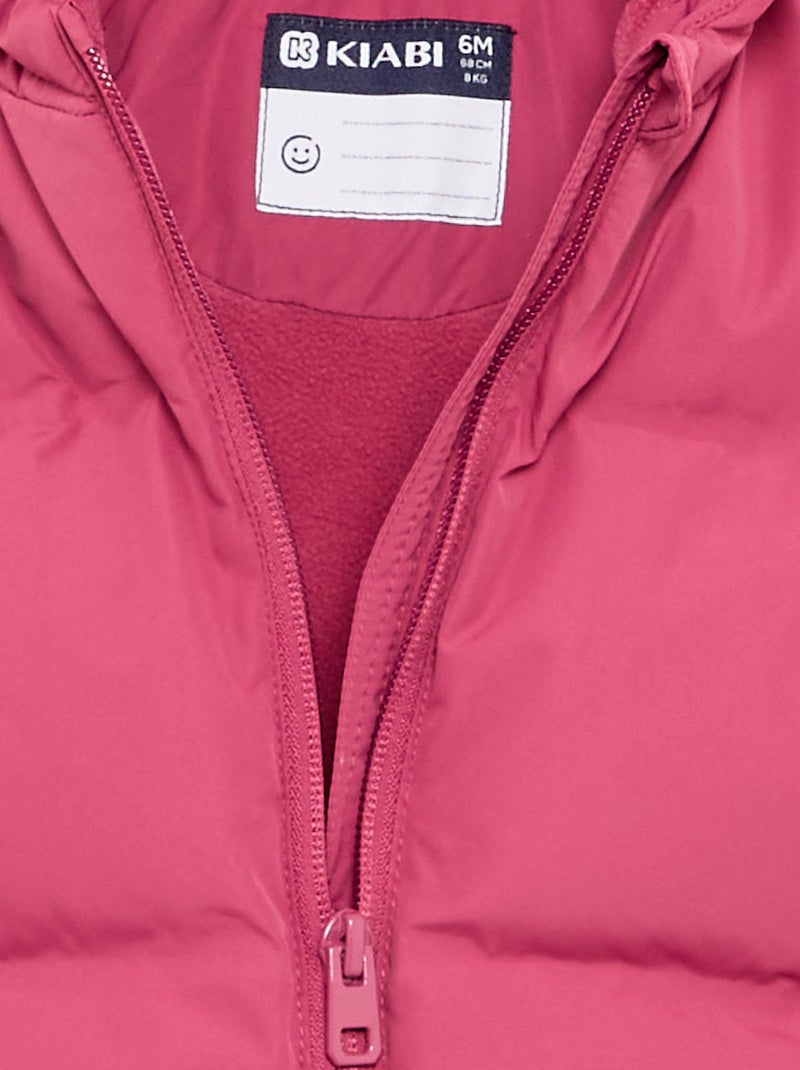 Chaqueta acolchada estampada con capucha Purpura - Kiabi