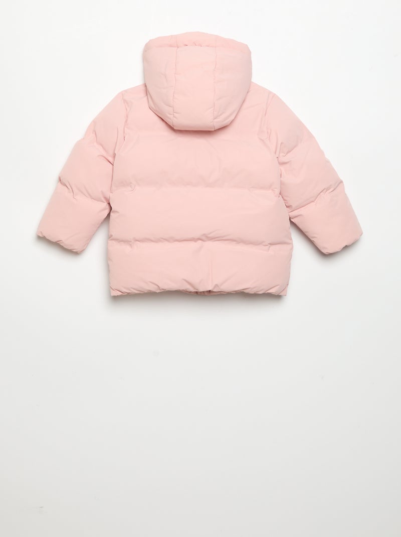 Chaqueta acolchada estampada con capucha Rosa - Kiabi