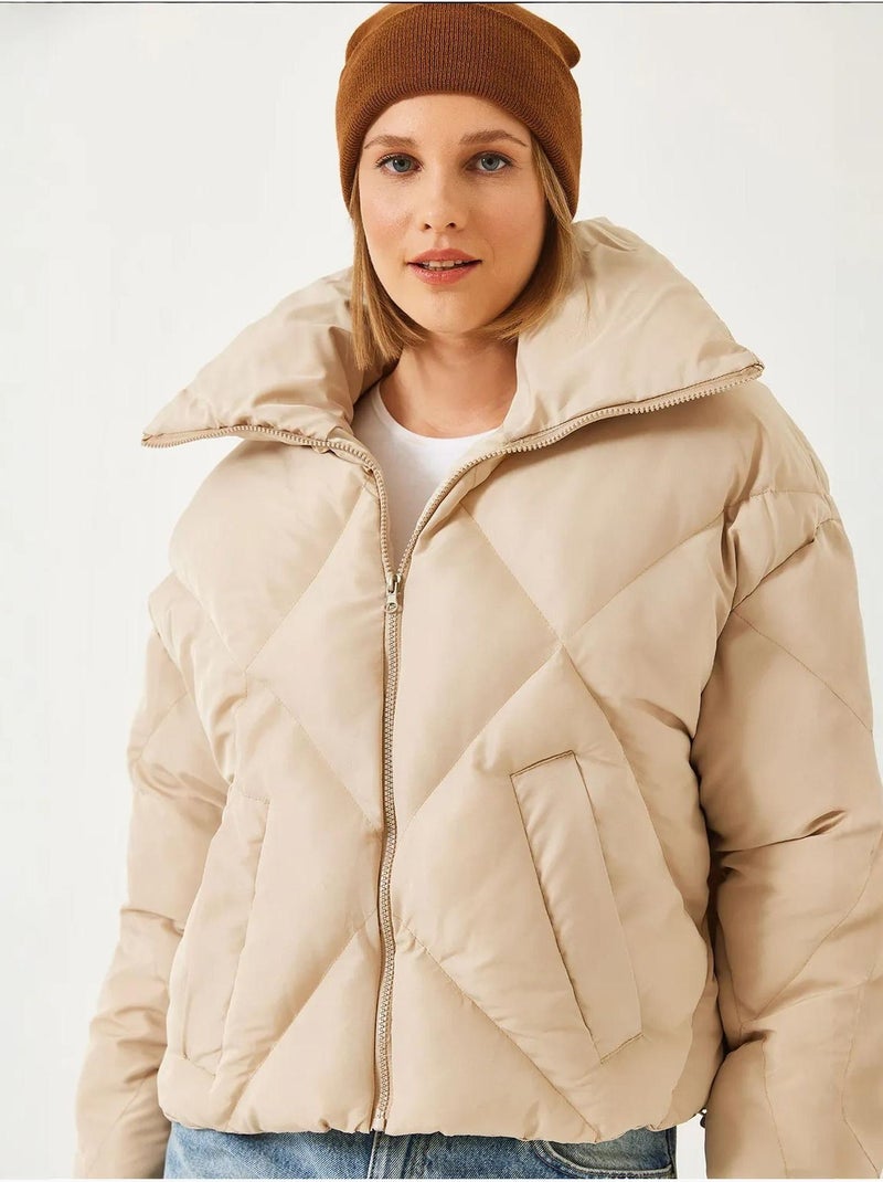 Chaqueta acolchada extragrande lucci Beige arcilla - Kiabi