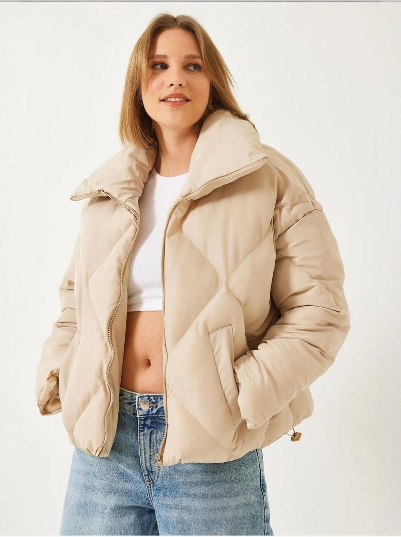 Chaqueta acolchada extragrande lucci Beige arcilla - Kiabi