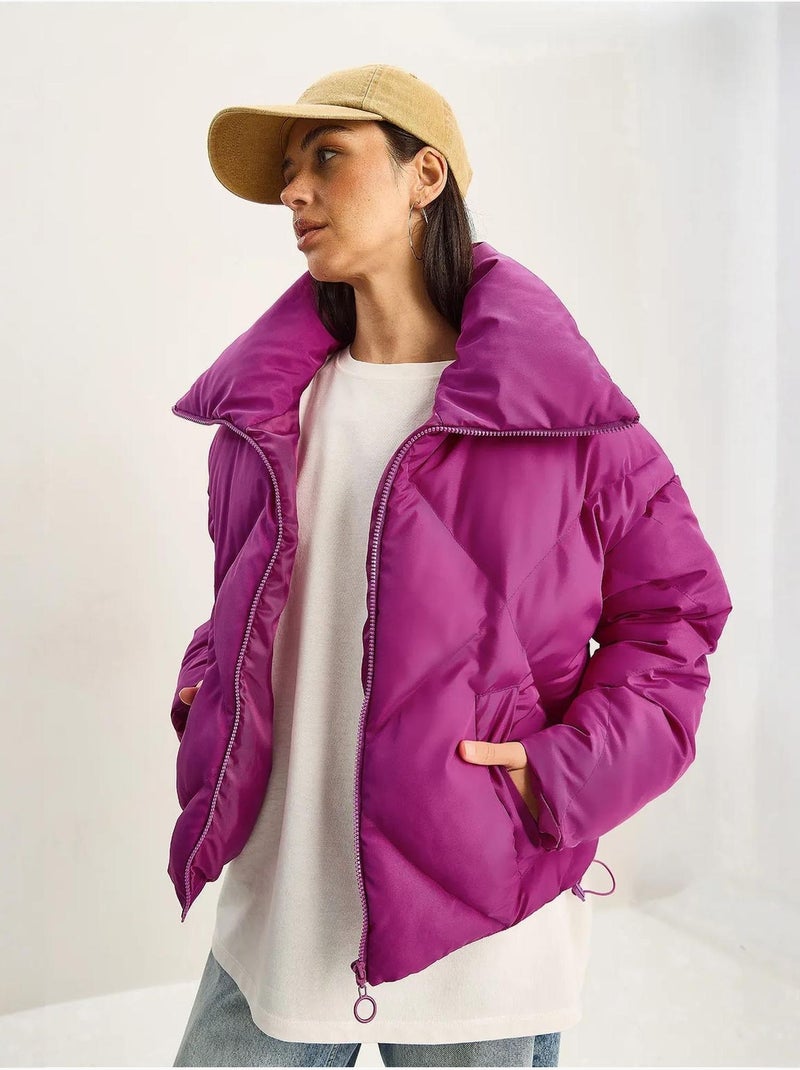 Chaqueta acolchada extragrande lucci Magenta - Kiabi
