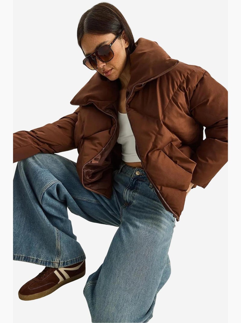 Chaqueta acolchada extragrande lucci Marrón oscuro - Kiabi
