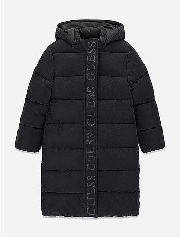Chaqueta acolchada larga con capucha - guess kids