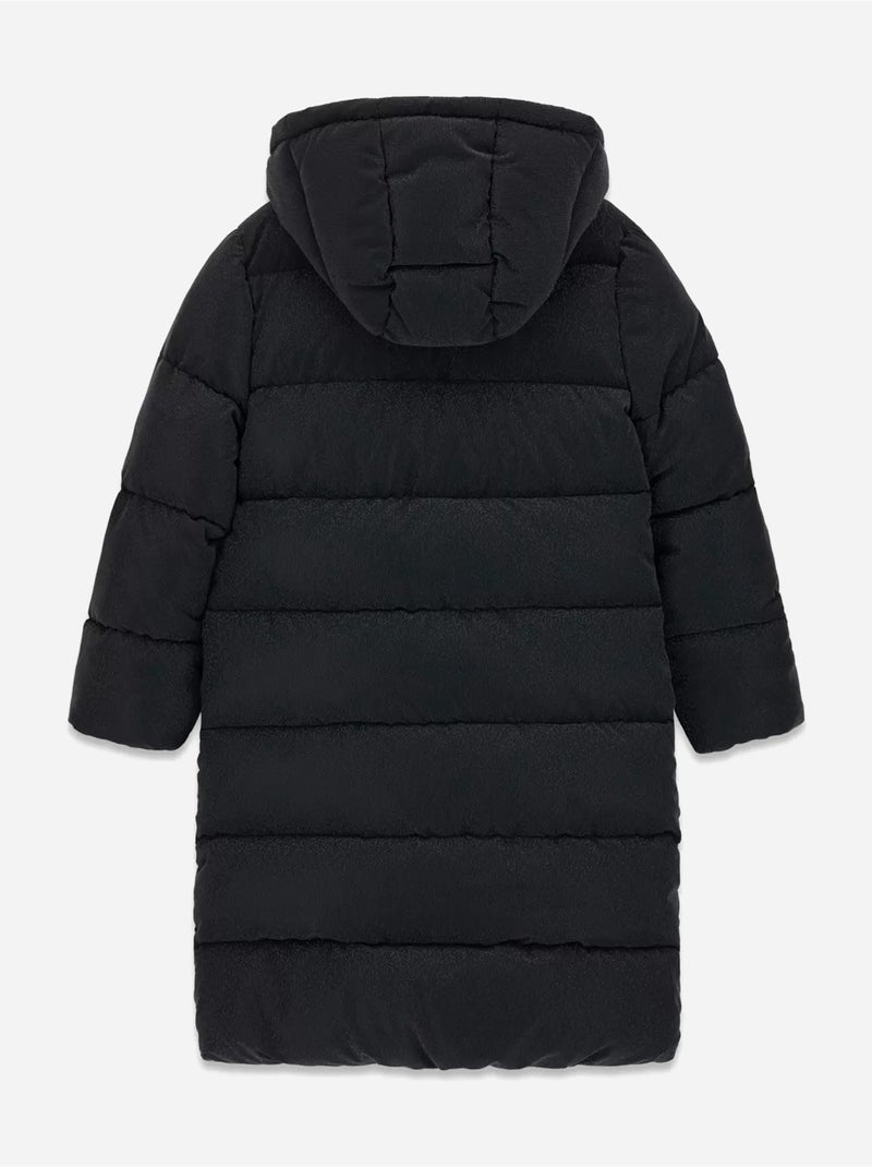 Chaqueta acolchada larga con capucha - guess kids Negro - Kiabi