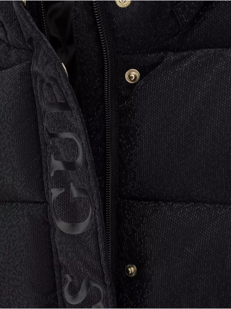 Chaqueta acolchada larga con capucha - guess kids Negro - Kiabi