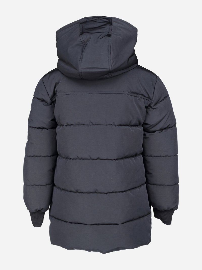 Chaqueta acolchada larga con capucha - Redskins Negro - Kiabi