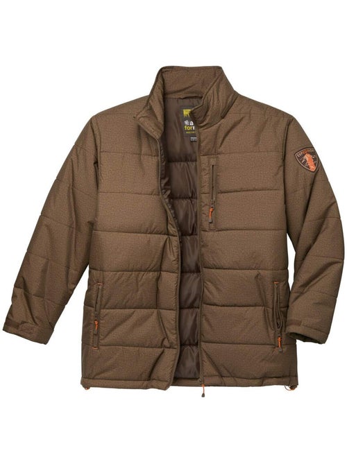 Chaqueta acolchada larga con capucha desmontable y cremallera, tratamiento hidrófugo - Kiabi Chaqueta acolchada larga con capucha desmontable y cremallera, tratamiento hidrófugo - Kiabi