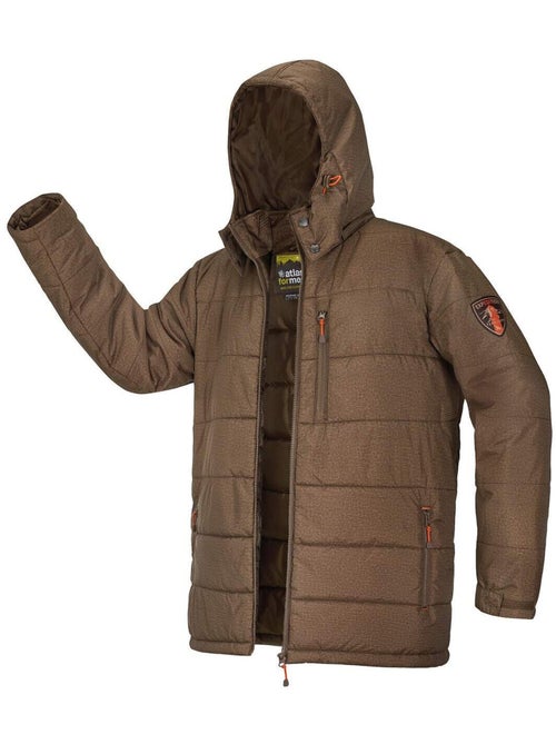 Chaqueta acolchada larga con capucha desmontable y cremallera, tratamiento hidrófugo - Kiabi Chaqueta acolchada larga con capucha desmontable y cremallera, tratamiento hidrófugo - Kiabi