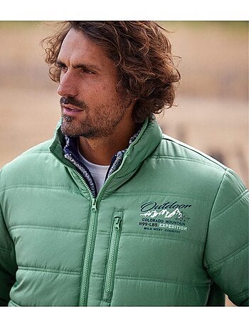 Chaqueta acolchada multibolsillos con capucha outdoor