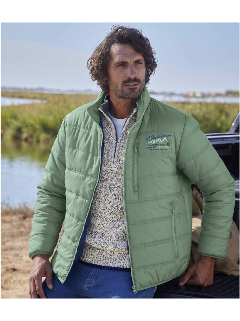 Chaqueta acolchada multibolsillos con capucha outdoor Verde - Kiabi