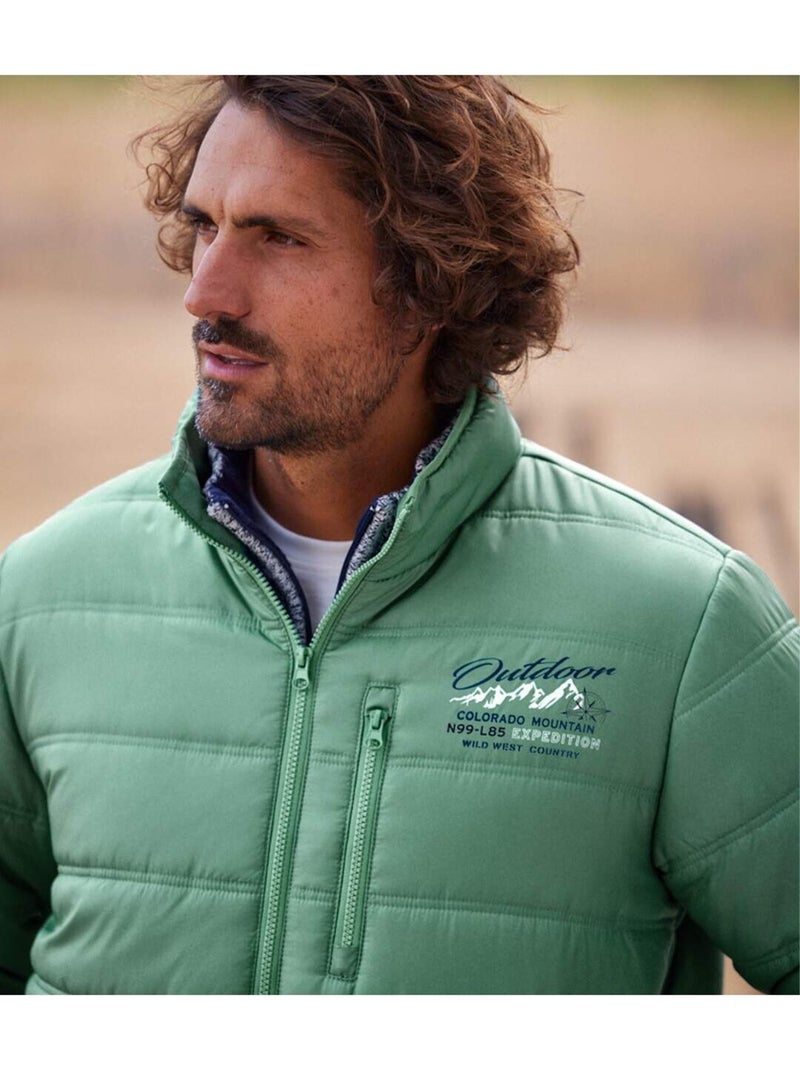Chaqueta acolchada multibolsillos con capucha outdoor Verde - Kiabi
