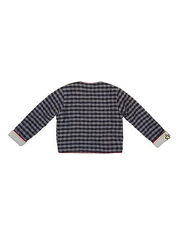Chaqueta Acolchada Niña | Lana Cuadros Vichy Gris | ELOÏSE