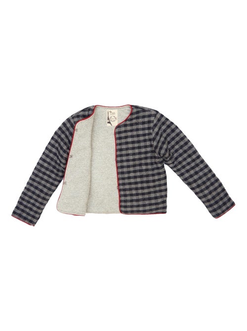 Chaqueta Acolchada Niña | Lana Cuadros Vichy Gris | ELOÏSE - Kiabi