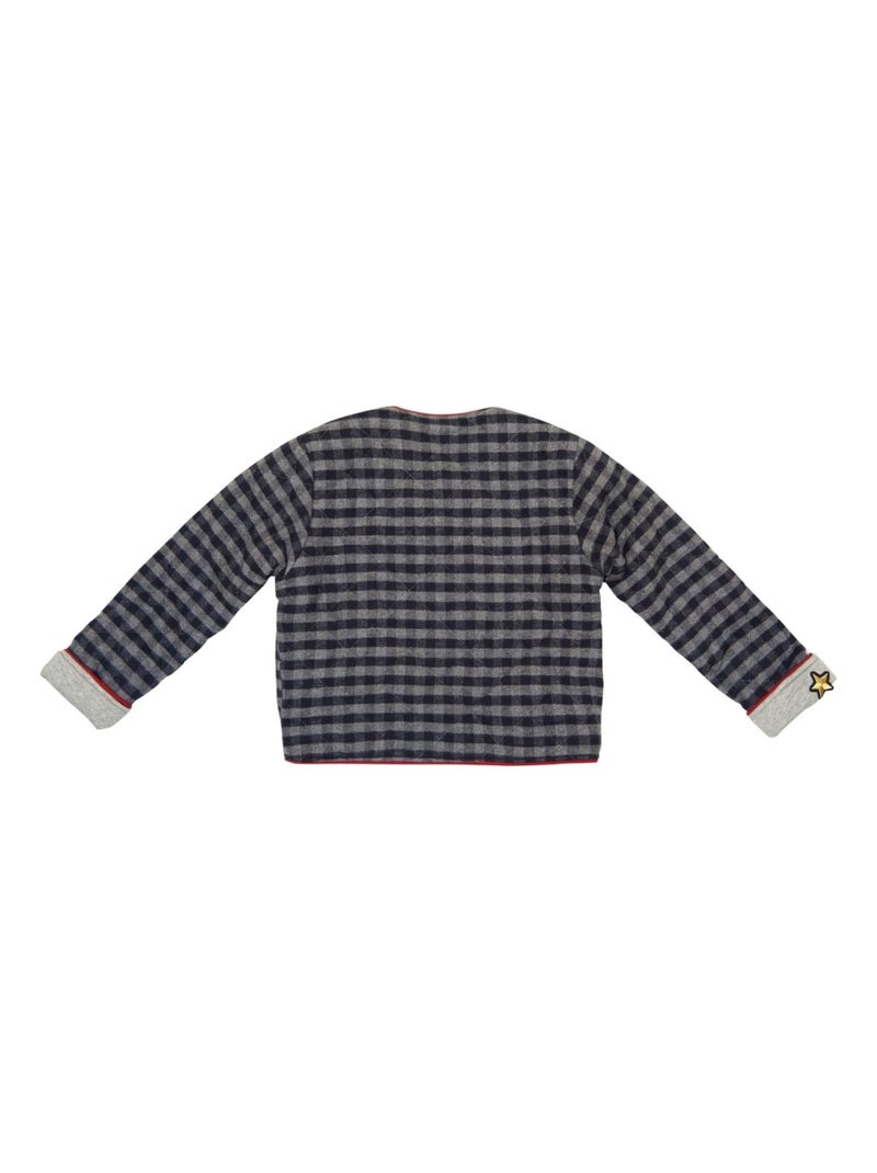 Chaqueta Acolchada Niña | Lana Cuadros Vichy Gris | ELOÏSE Gris oscuro - Kiabi
