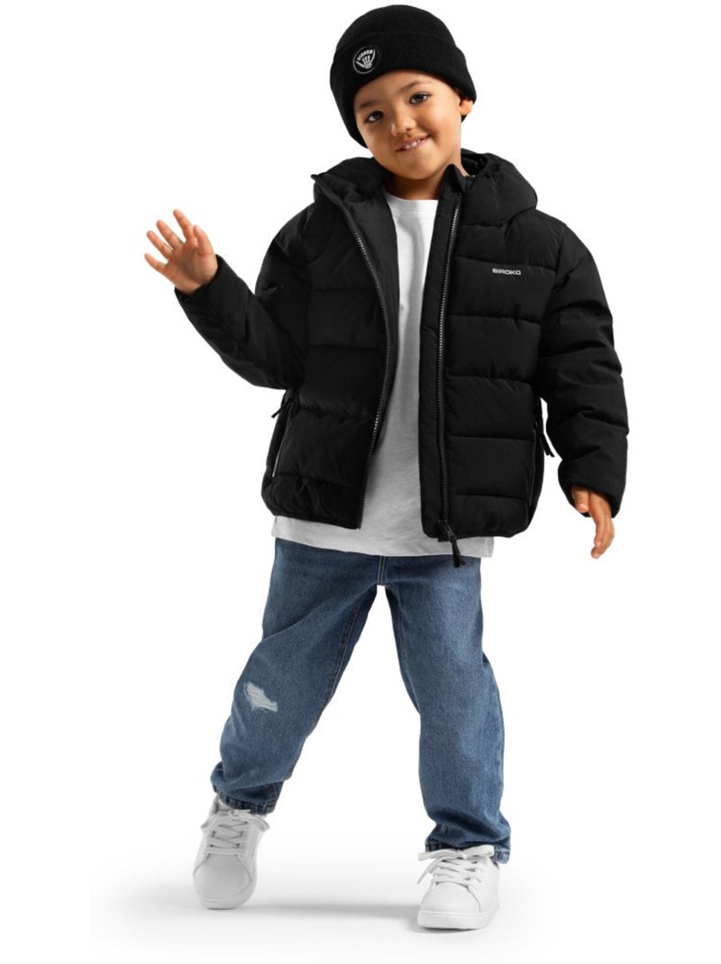 Chaqueta acolchada resistente al agua niño lifestyle niños y niñas trend Negro - Kiabi