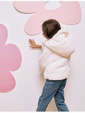 Chaqueta acolchada reversible con capucha y forro de peluche