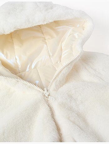 Chaqueta acolchada reversible con capucha y forro de peluche
