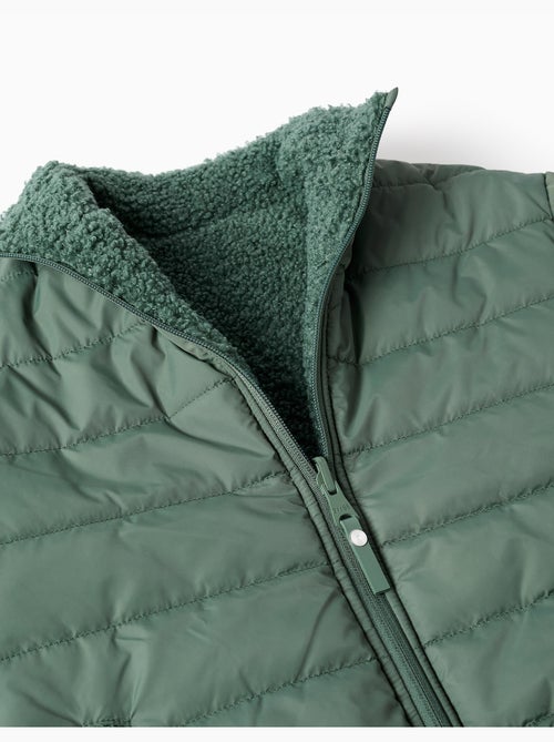 Chaqueta acolchada reversible con sherpa - Kiabi