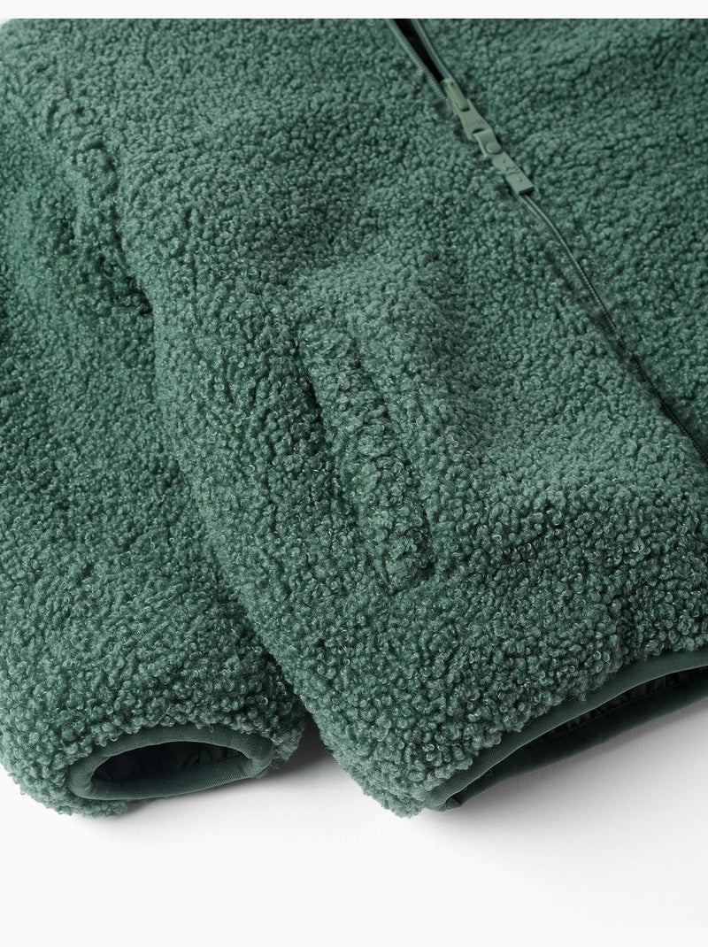 Chaqueta acolchada reversible con sherpa Verde oscuro - Kiabi