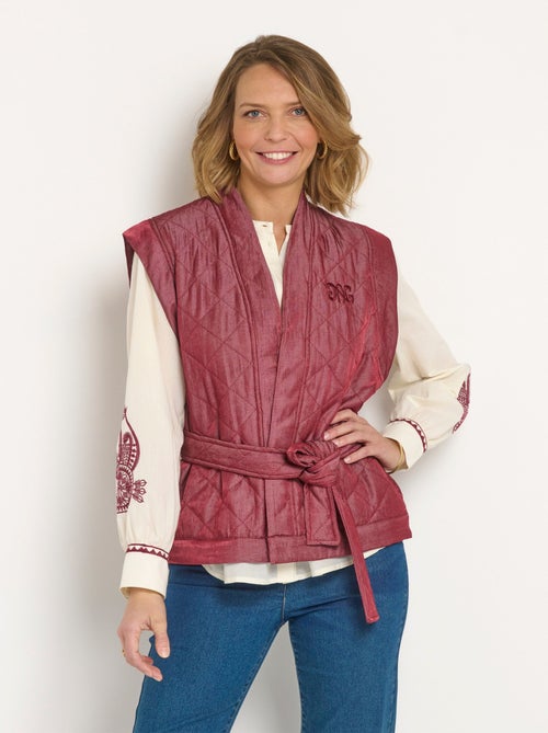 Chaqueta acolchada sin mangas con cinturón - Afibel - Kiabi