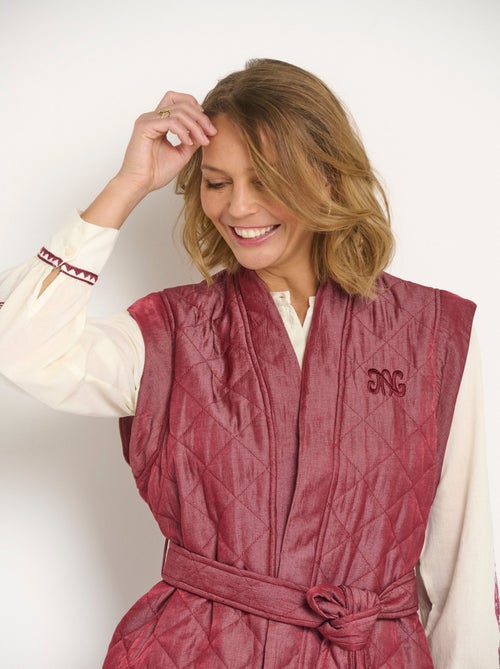 Chaqueta acolchada sin mangas con cinturón - Afibel - Kiabi