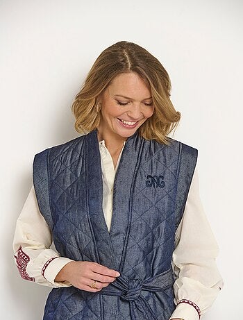 Chaqueta acolchada sin mangas con cinturón - Afibel