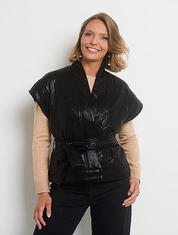 Chaqueta acolchada sin mangas con cinturón - AFIBEL