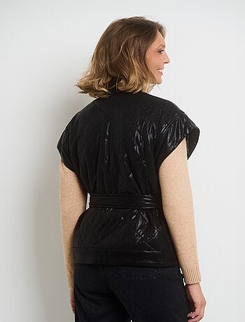 Chaqueta acolchada sin mangas con cinturón - AFIBEL