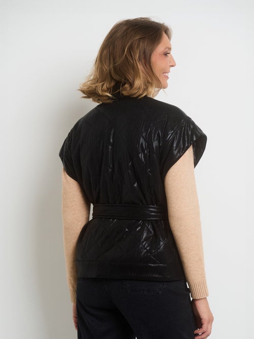 Chaqueta acolchada sin mangas con cinturón - AFIBEL - Kiabi