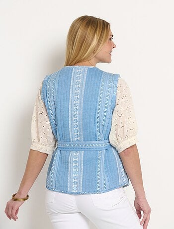 Chaqueta acolchada sin mangas con detalles de strass - Afibel