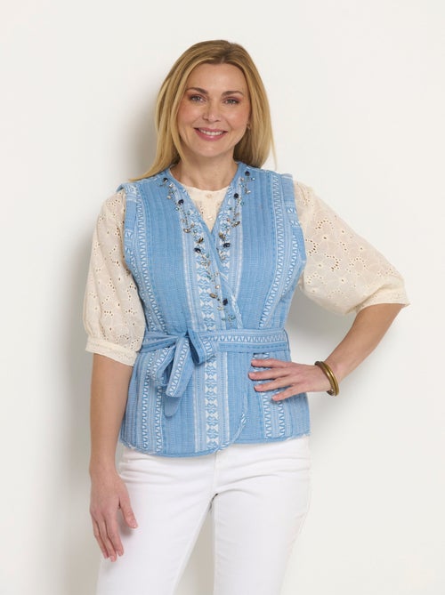Chaqueta acolchada sin mangas con detalles de strass - Afibel - Kiabi