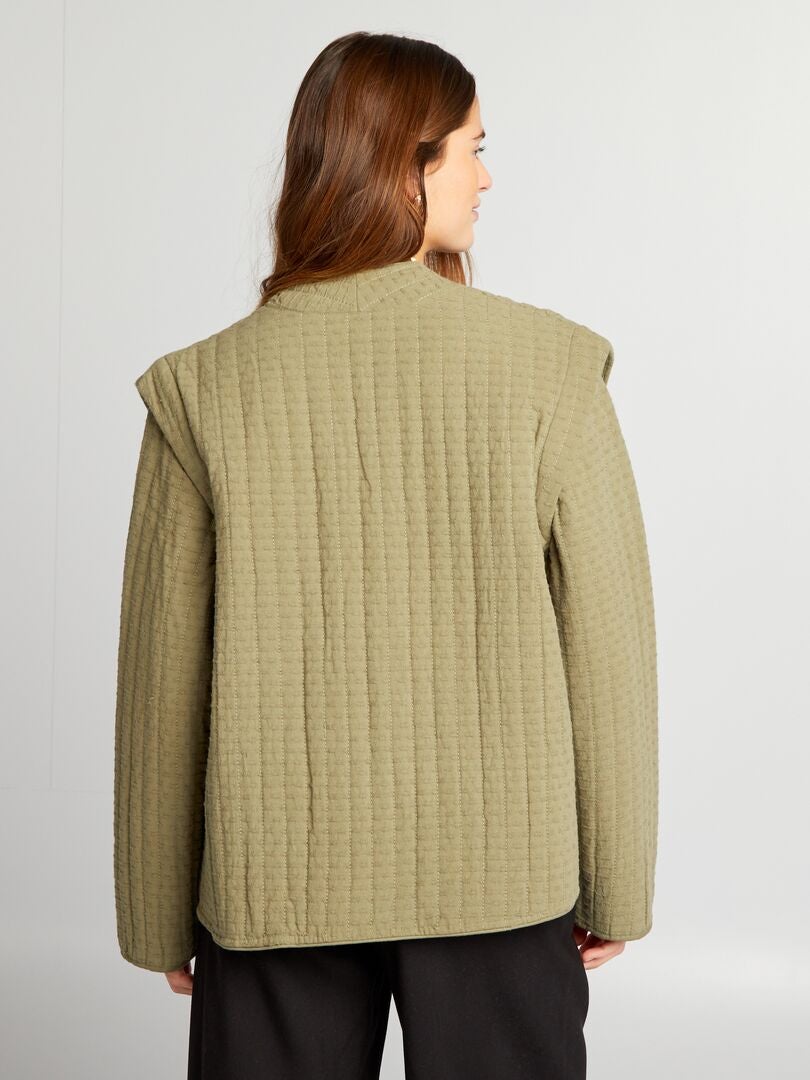 Chaqueta verde acolchada main image 1