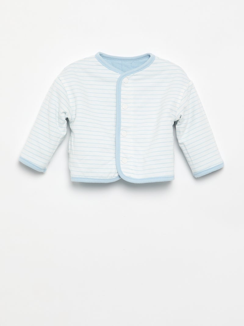 Chaqueta acolchada y con broches reversible Azul - Kiabi