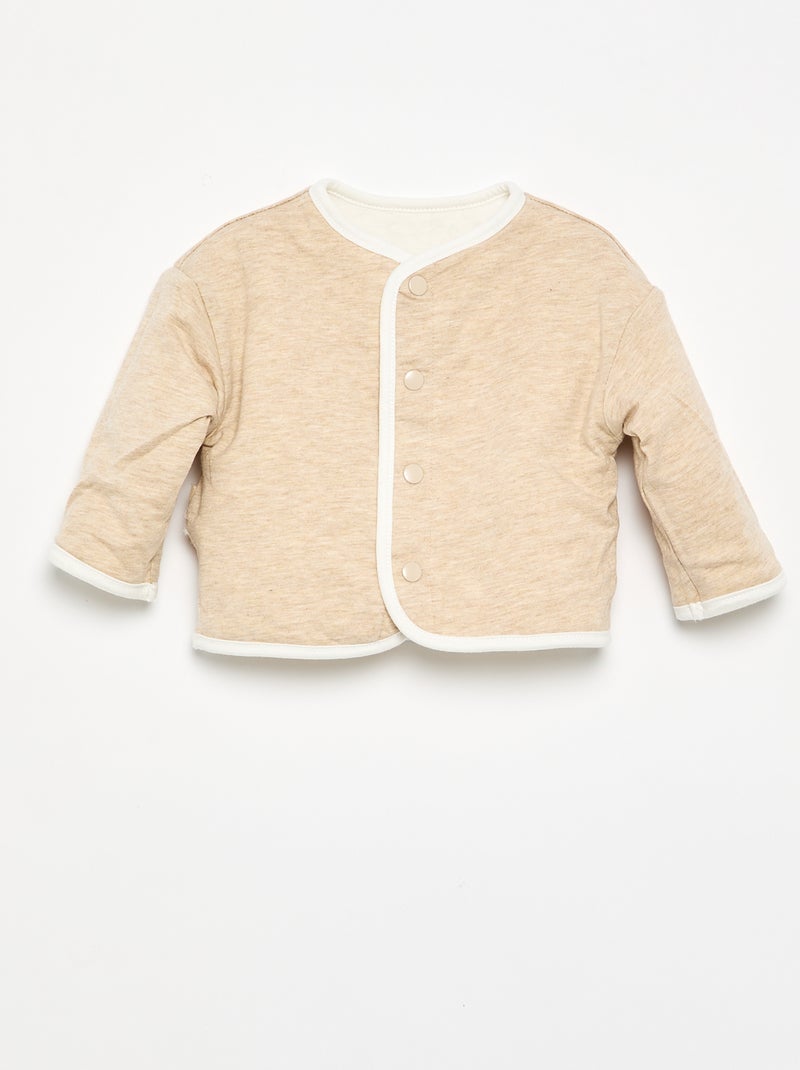 Chaqueta acolchada y con broches reversible Blanco - Kiabi