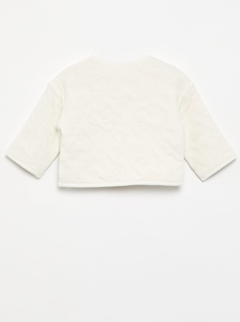 Chaqueta acolchada y con broches reversible Blanco - Kiabi