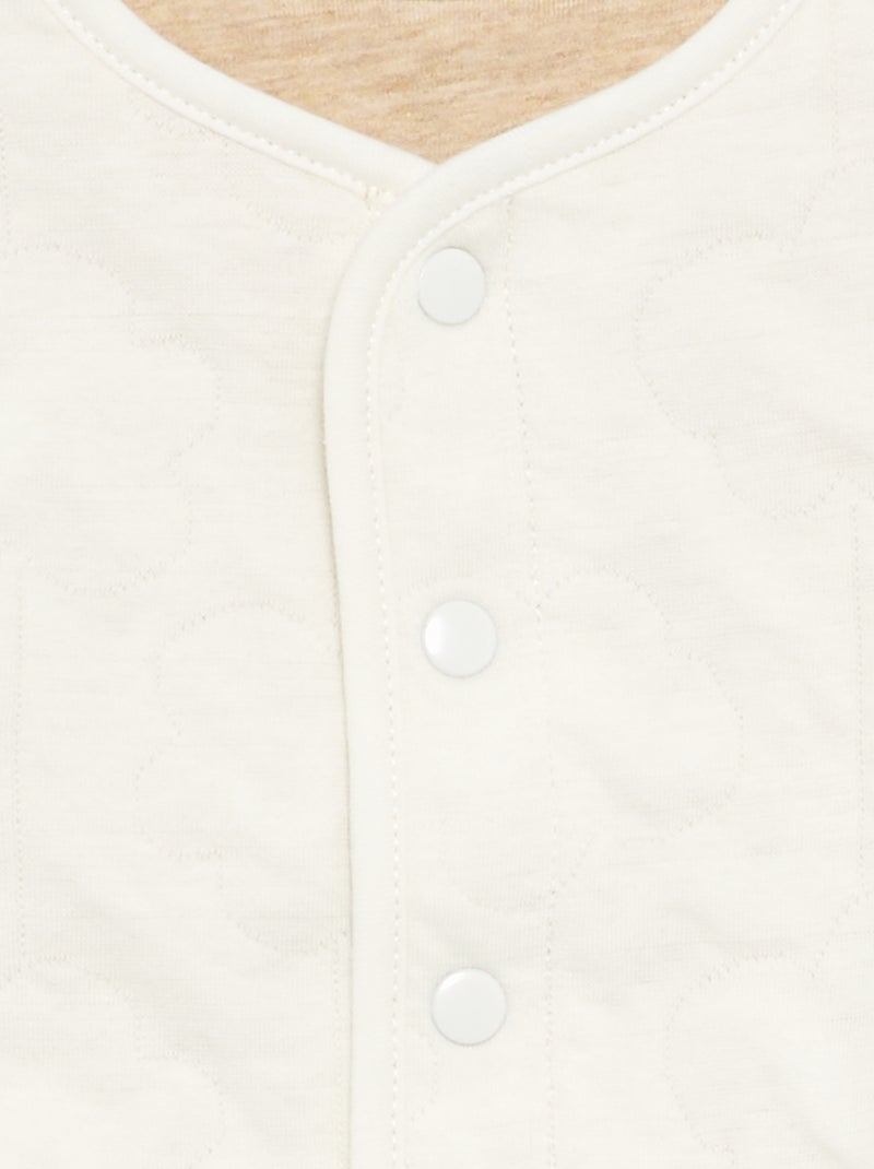 Chaqueta acolchada y con broches reversible Blanco - Kiabi