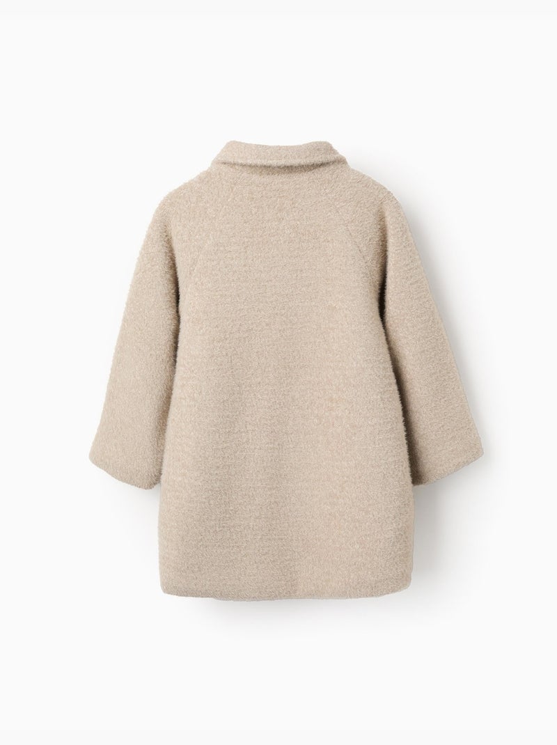 Chaqueta afelpada con botones Beige - Kiabi