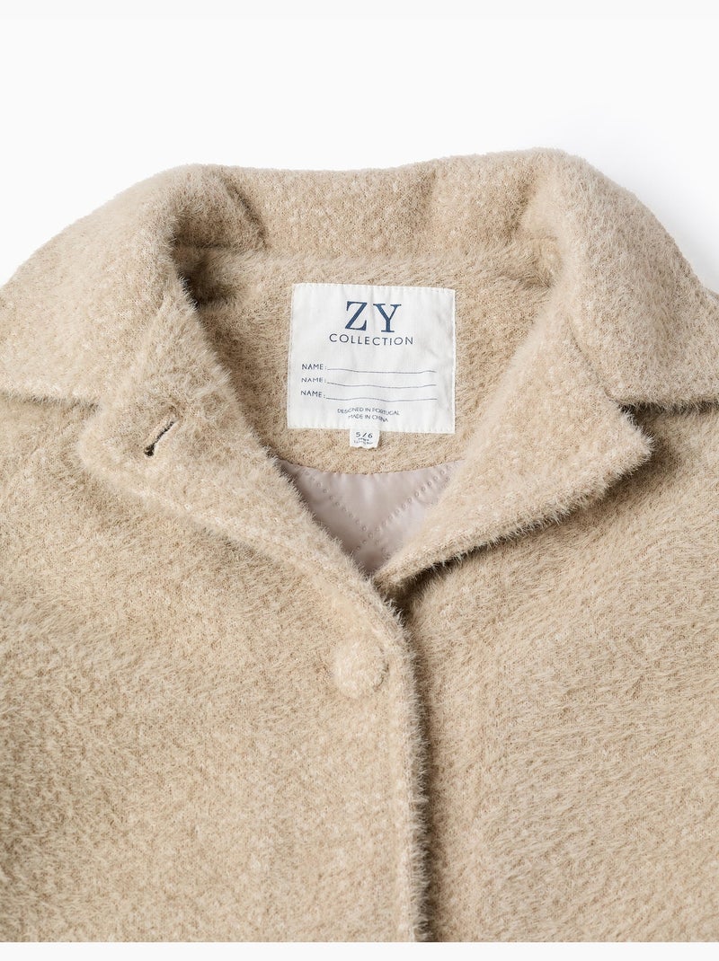 Chaqueta afelpada con botones Beige - Kiabi