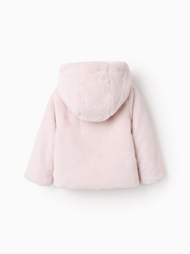 Chaqueta afelpada con capucha Rosa claro - Kiabi