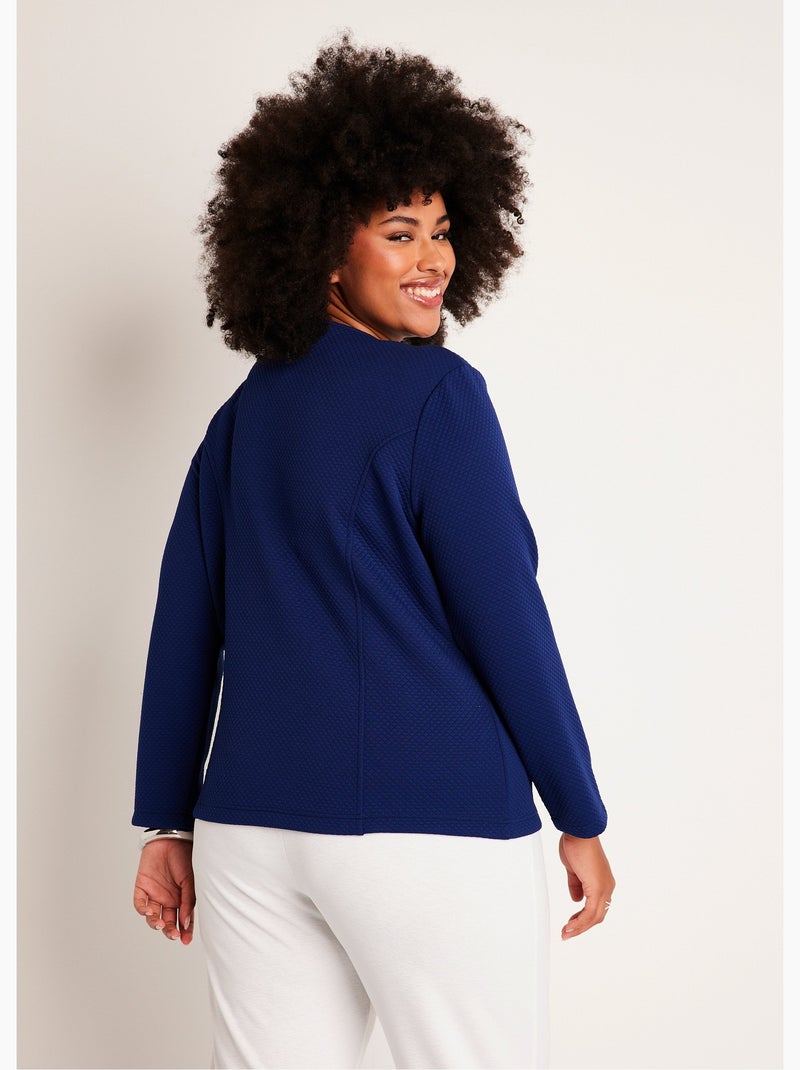 Chaqueta ajustada sin cuello - Afibel Azul - Kiabi