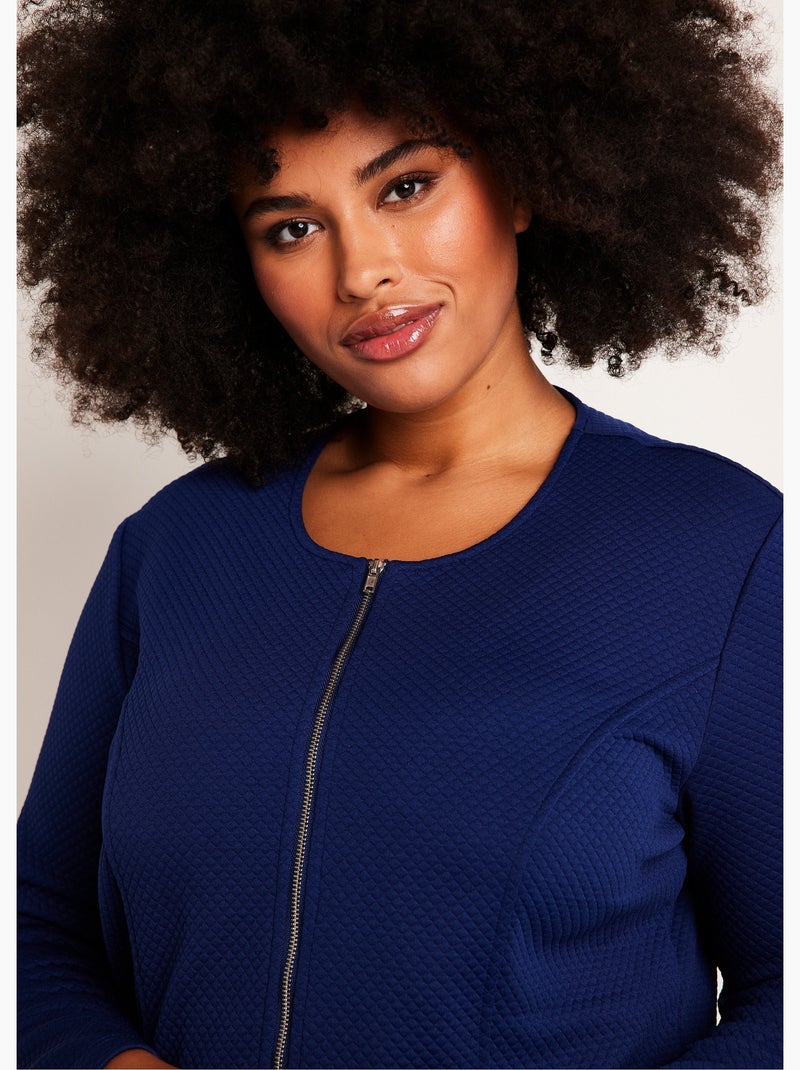 Chaqueta ajustada sin cuello - Afibel Azul - Kiabi