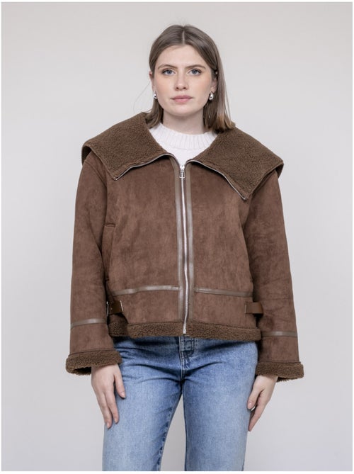 Chaqueta aviador doble piel UMI - Kiabi