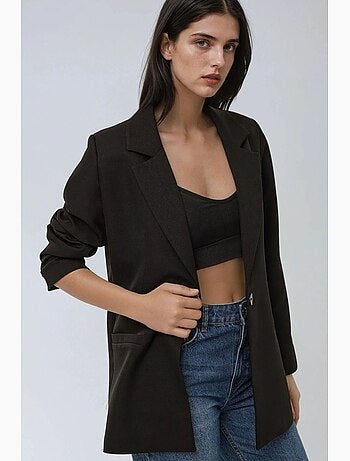 Chaqueta blazer con forro de leopardo hiccup