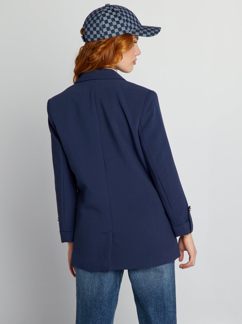 Chaqueta blazer con manga 3/4 Marino - Kiabi