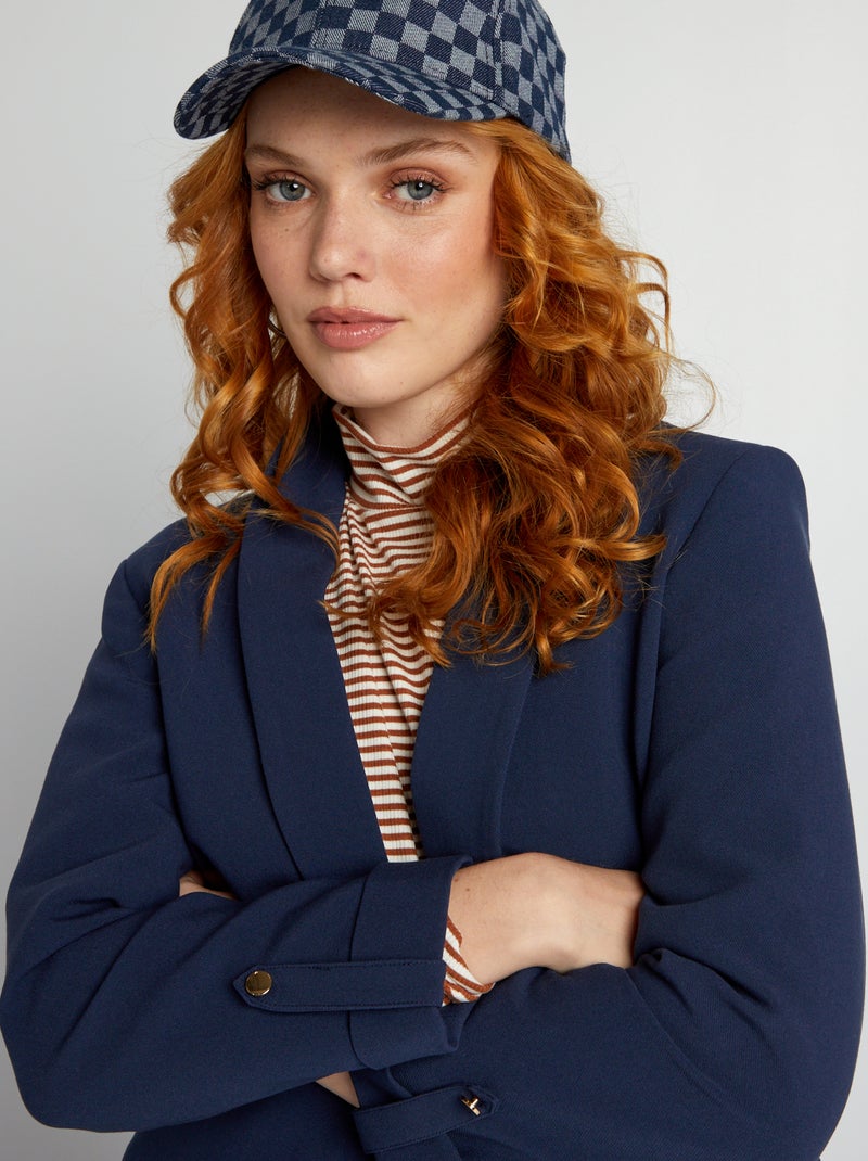 Chaqueta blazer con manga 3/4 Marino - Kiabi