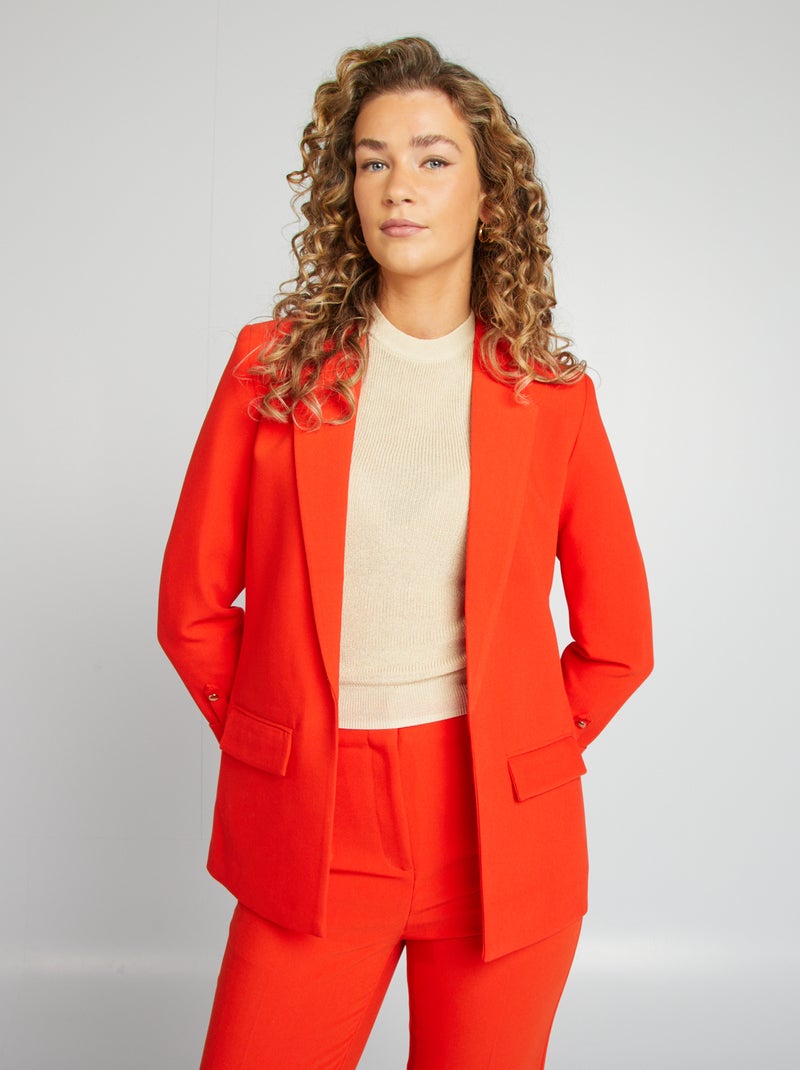 Chaqueta blazer con mangas remangadas rojo - Kiabi